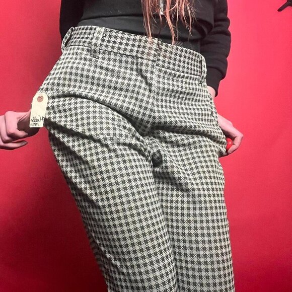 Vintage green and cream houndstooth pants 💚🤎​​​​​ - Picture 8 of 8
